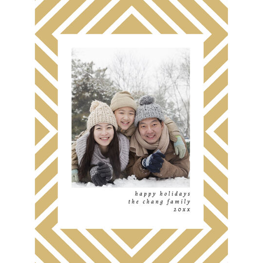 Geometric Border Flat Photo Holiday Cards